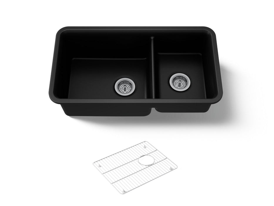 KOHLER Cairn 33-1/2" undermount double-bowl kitchen sink