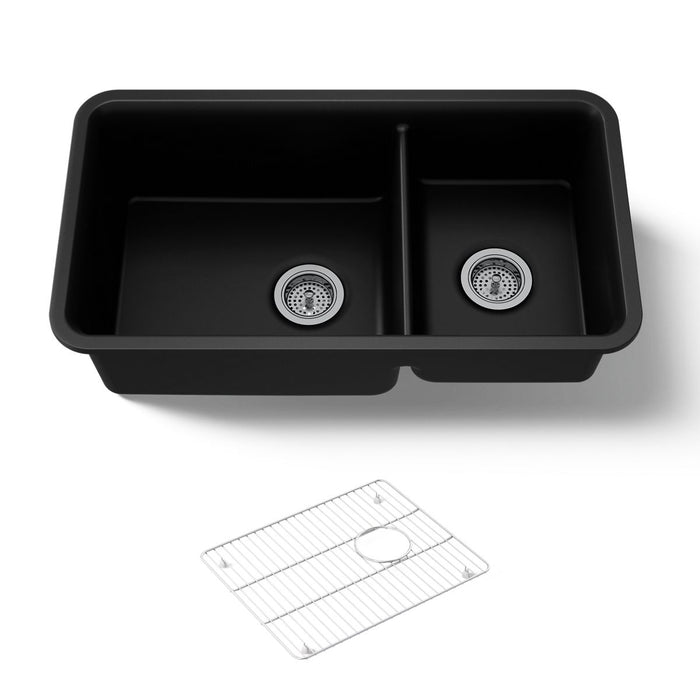 KOHLER Cairn 33-1/2" undermount double-bowl kitchen sink