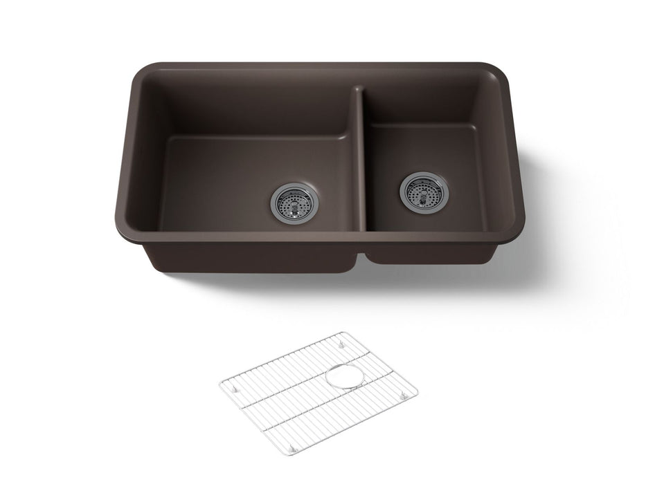 KOHLER Cairn 33-1/2" undermount double-bowl kitchen sink