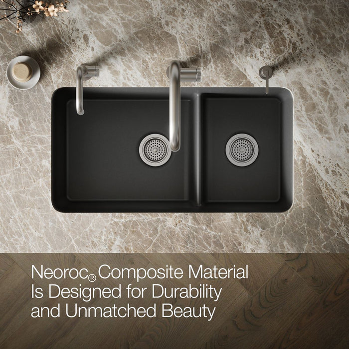 KOHLER K-8204 Cairn 33-1/2" undermount double-bowl kitchen sink