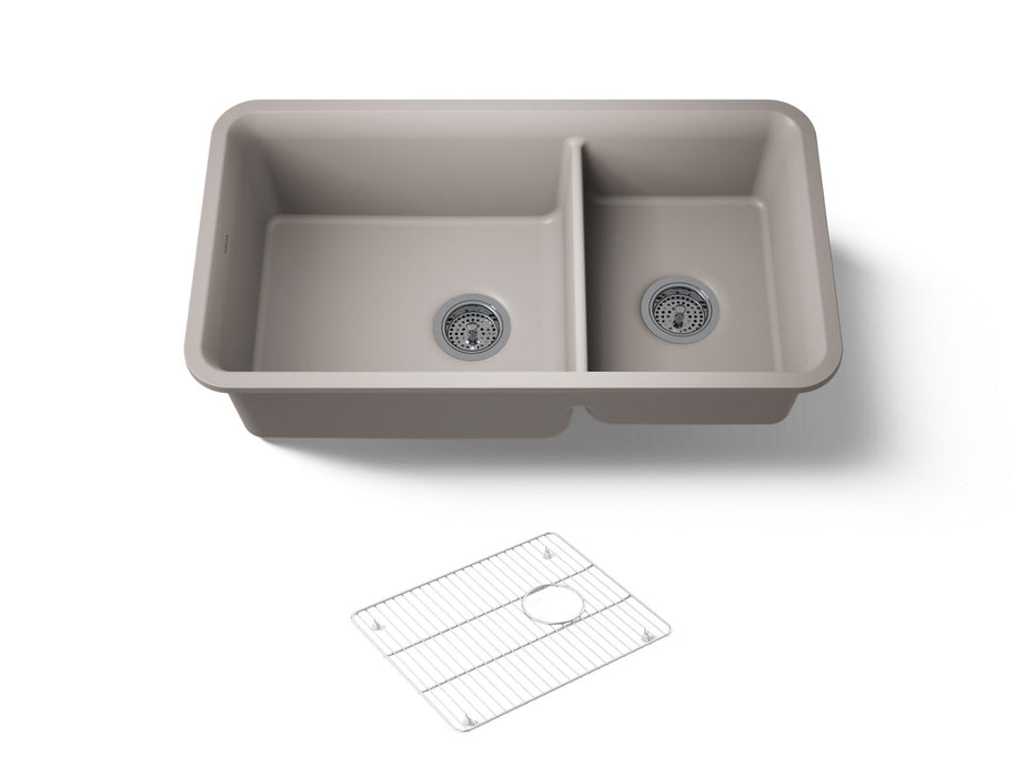 KOHLER Cairn 33-1/2" undermount double-bowl kitchen sink