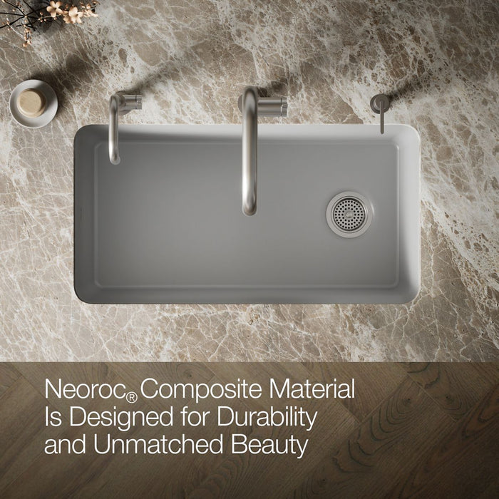 KOHLER K-8206 Cairn 33-1/2" undermount single-bowl kitchen sink, matte grey - view 4