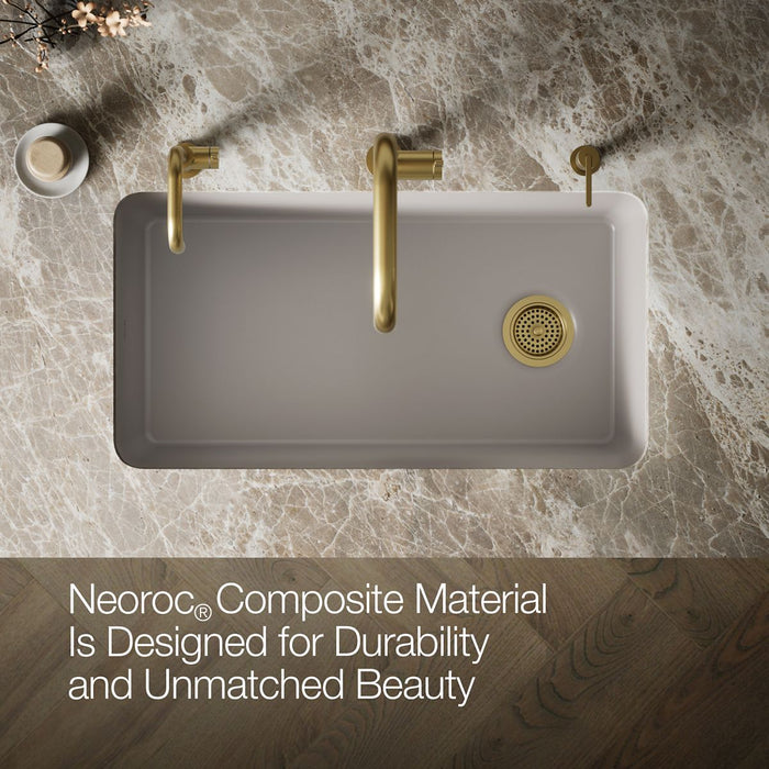 KOHLER K-8206 Cairn 33-1/2" undermount single-bowl kitchen sink, matte taupe - view 4
