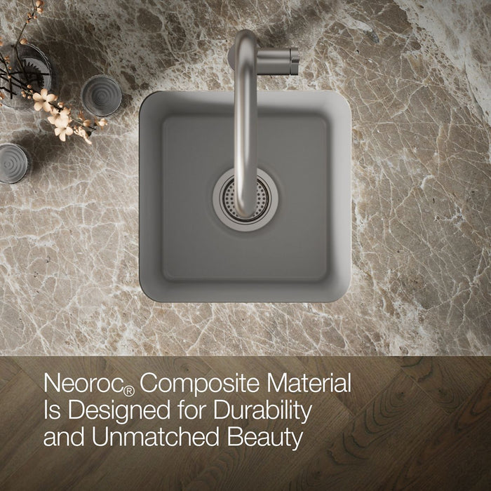 KOHLER K-8223 Cairn 15-1/2" undermount bar sink, matte grey - view 4
