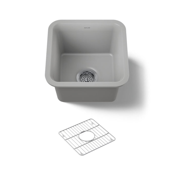 KOHLER K-8223 Cairn 15-1/2" undermount bar sink, matte grey - view 5