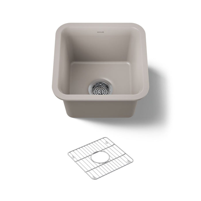 KOHLER K-8223 Cairn 15-1/2" undermount bar sink, matte taupe - view 5