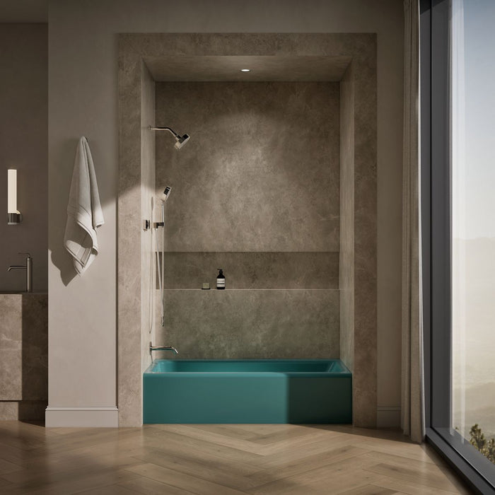 KOHLER K-837 Bellwether 60" x 30-1/4" alcove bath, left drain, teal - view 3