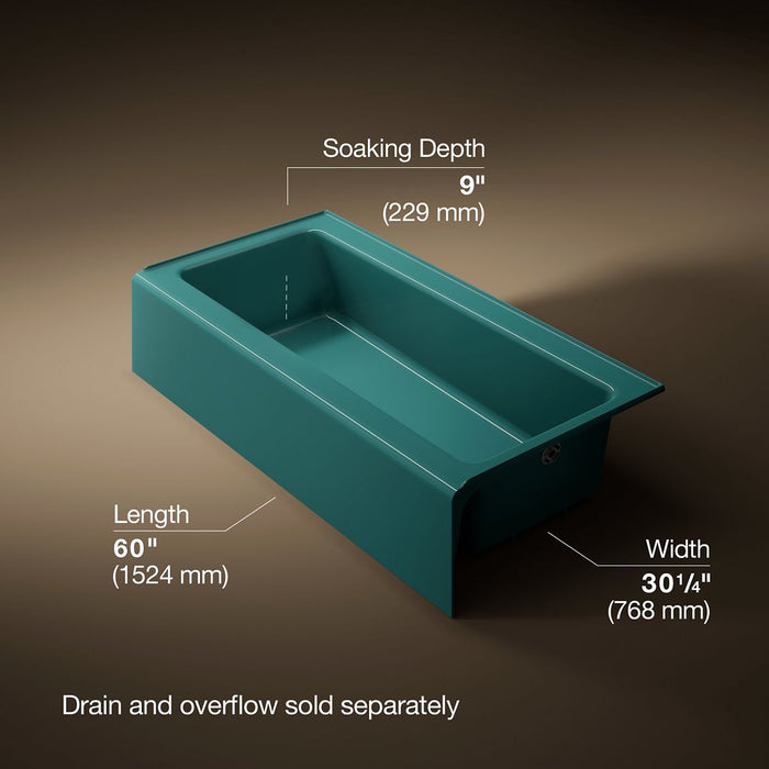 KOHLER Bellwether 60" x 30-1/4" alcove bath, right drain
