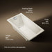 KOHLER K-852-GH96 Tea-for-Two 60" x 32" drop-in Heated BubbleMassage air bath