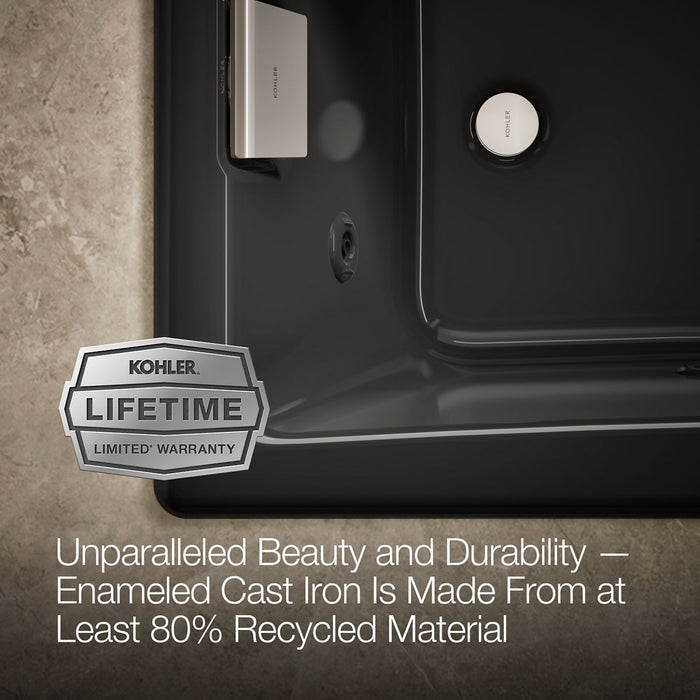 KOHLER K-852-JHB Tea-for-Two 60" x 32" drop-in/undermount whirlpool bath, black black - view 5