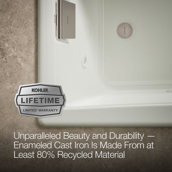 KOHLER K-852-JHB Tea-for-Two 60" x 32" drop-in/undermount whirlpool bath, dune - view 5