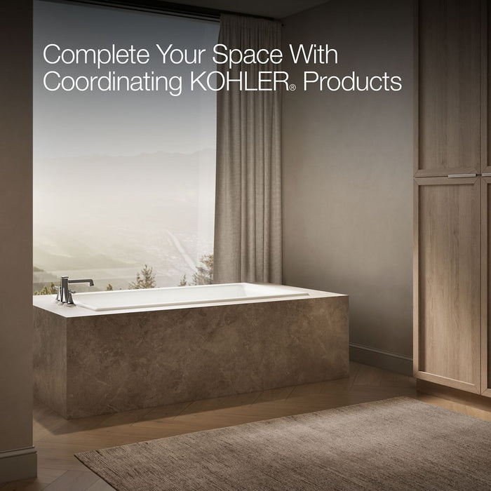 KOHLER K-855 Tea-for-Two 66" x 36" drop-in/undermount bath, biscuit - view 3