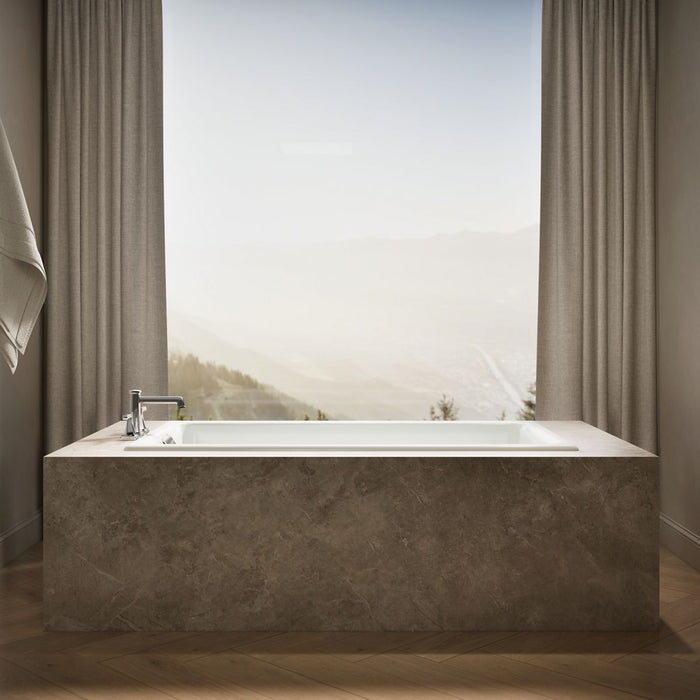 KOHLER K-855 Tea-for-Two 66" x 36" drop-in/undermount bath, dune - view 4
