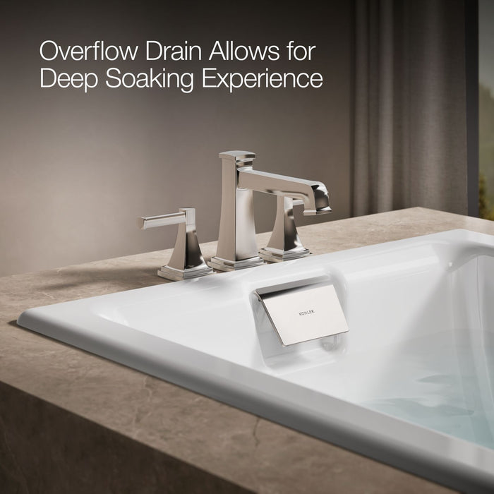 KOHLER K-856-GH0 Tea-for-Two 66" x 36" drop-in Heated BubbleMassage air bath