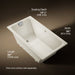 KOHLER K-856-GH96 Tea-for-Two 66" x 36" drop-in Heated BubbleMassage air bath