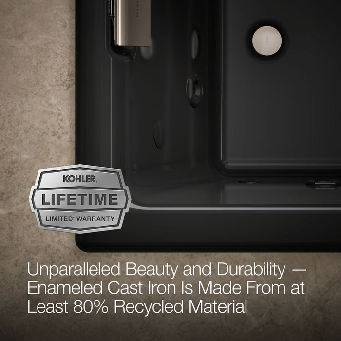 KOHLER K-856-AH Tea-for-Two 66" x 36" drop-in Effervescence whirlpool bath, black black - view 4