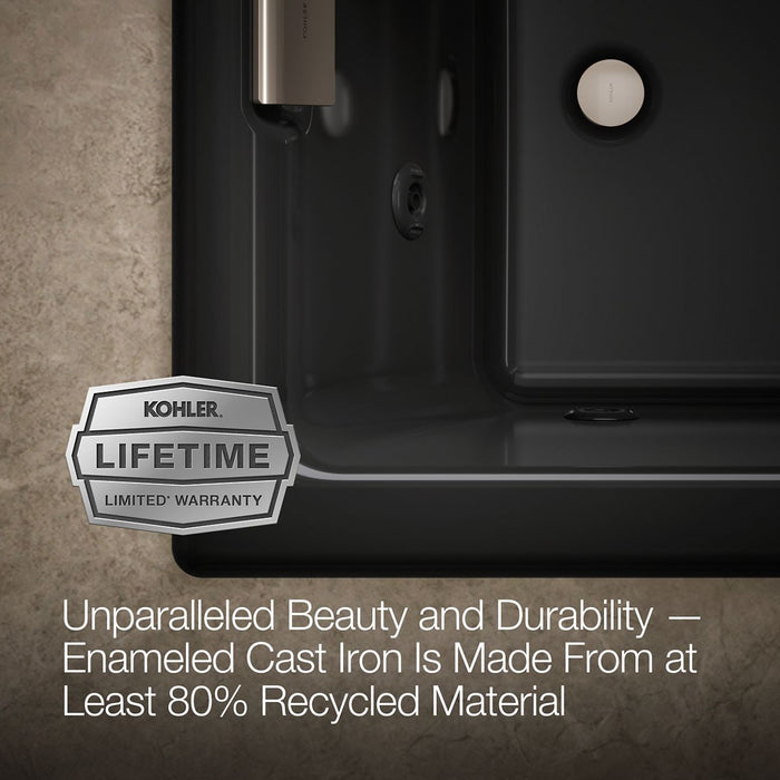 KOHLER K-856-JH Tea-for-Two 66" x 36" drop-in/undermount whirlpool bath, black black - view 5