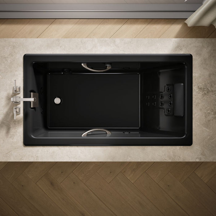KOHLER K-856-M Tea-for-Two 66" x 36" drop-in whirlpool bath, black black - view 4