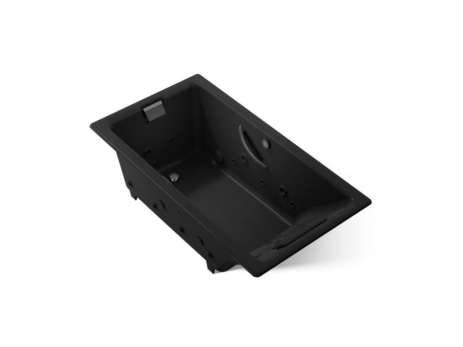 KOHLER K-856-V Tea-for-Two 66" x 36" drop-in Effervescence whirlpool bath, black black
