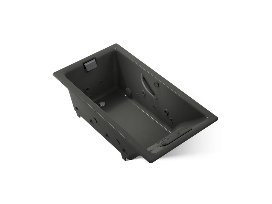 KOHLER K-856-V Tea-for-Two 66" x 36" drop-in Effervescence whirlpool bath, thunder grey