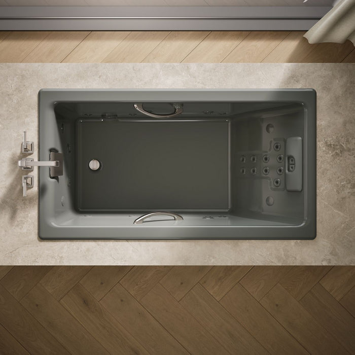KOHLER K-856-V Tea-for-Two 66" x 36" drop-in Effervescence whirlpool bath, thunder grey - view 5