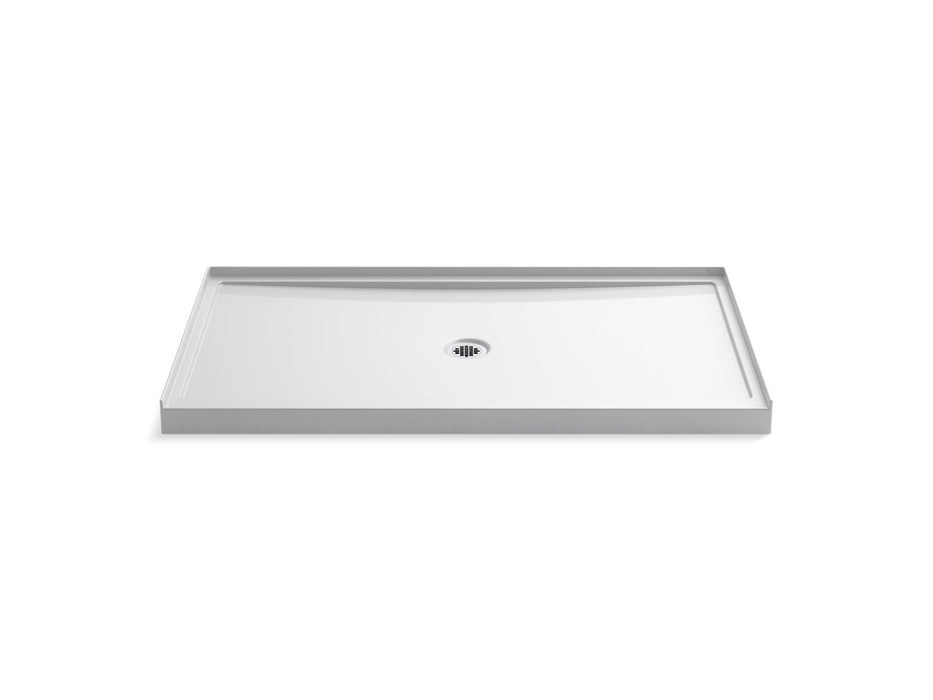 KOHLER K-8649 Rely 60" x 34" alcove shower base, center drain, white