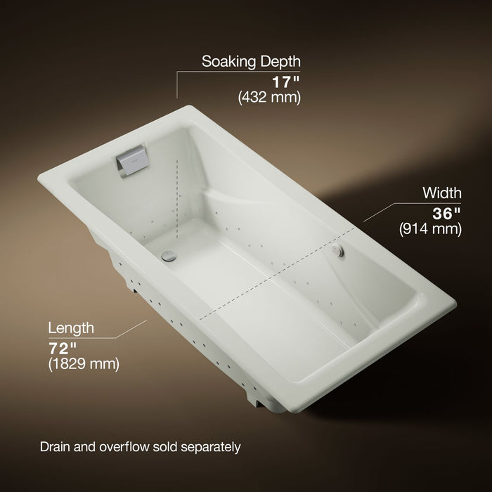KOHLER K-865-GHNY Tea-for-Two 71-3/4" x 36" drop-in Heated BubbleMassage