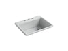 KOHLER K-8668-3A1 Riverby 27" top-mount single-bowl kitchen sink, ice grey