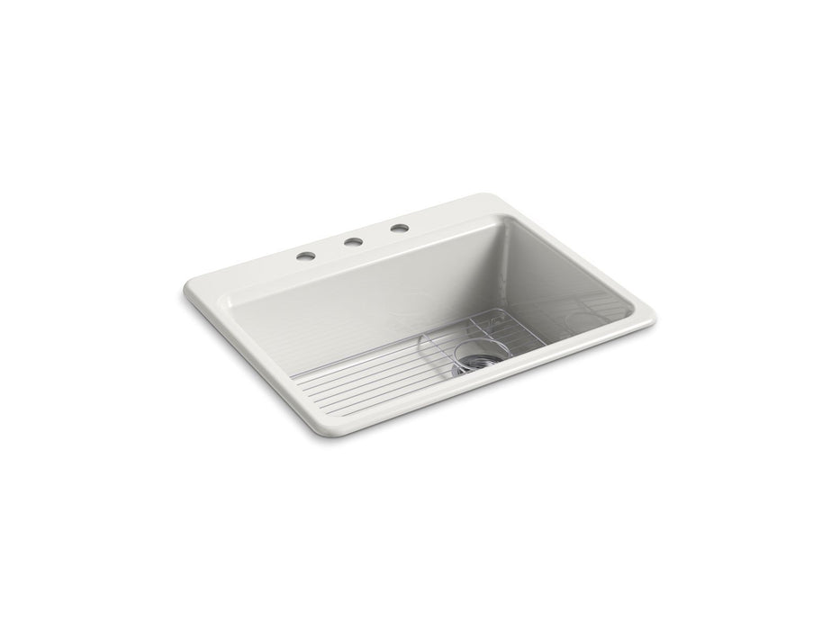 KOHLER K-8668-3A1 Riverby 27" top-mount single-bowl kitchen sink, sea salt