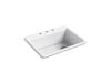 KOHLER K-8668-3A1 Riverby 27" top-mount single-bowl kitchen sink, white