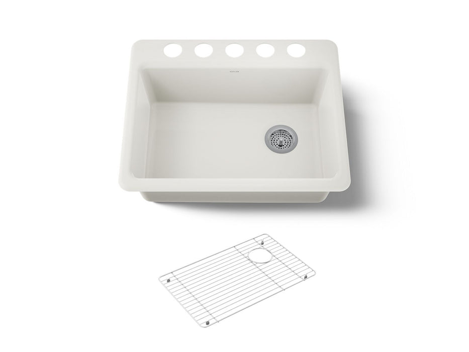 KOHLER K-8668-5UA1 Riverby 27" undermount single-bowl kitchen sink