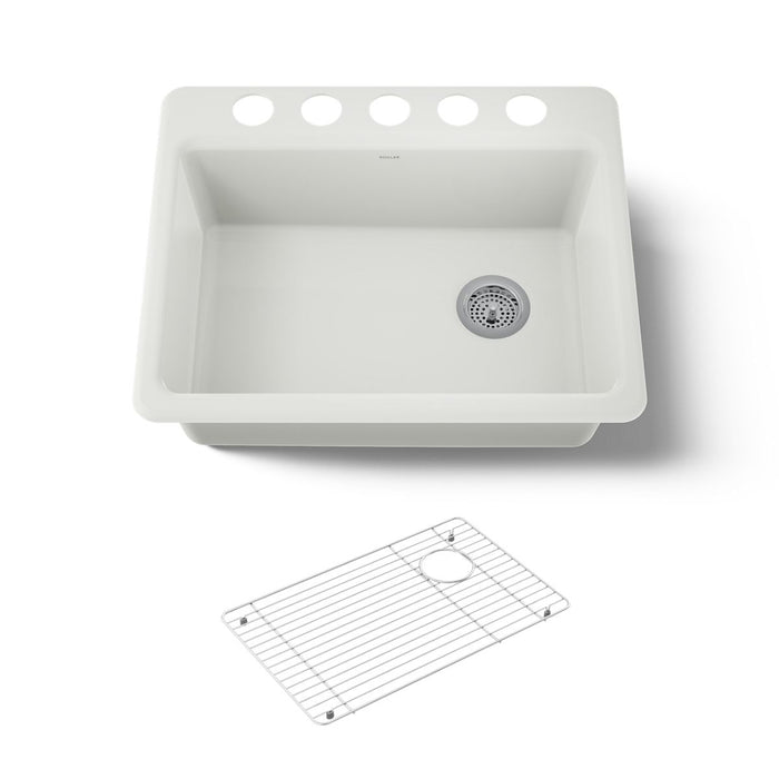 KOHLER K-8668-5UA1 Riverby 27" undermount single-bowl kitchen sink