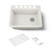 KOHLER K-8668-5UA2 Riverby 27" undermount single-bowl workstation kitchen sink, biscuit - view 5