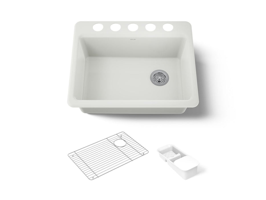 KOHLER K-8668-5UA2 Riverby 27" undermount single-bowl workstation kitchen sink
