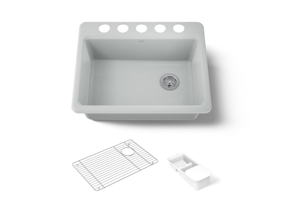 Kohler Riverby 27" undermount single-bowl workstation kitchen sink