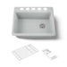 KOHLER K-8668-5UA2 Riverby 27" undermount single-bowl workstation kitchen sink, ice grey - view 5