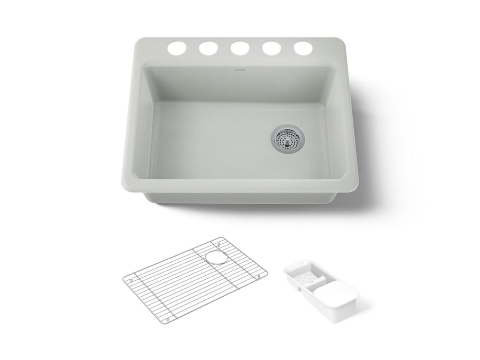 KOHLER K-8668-5UA2 Riverby 27" undermount single-bowl workstation kitchen sink