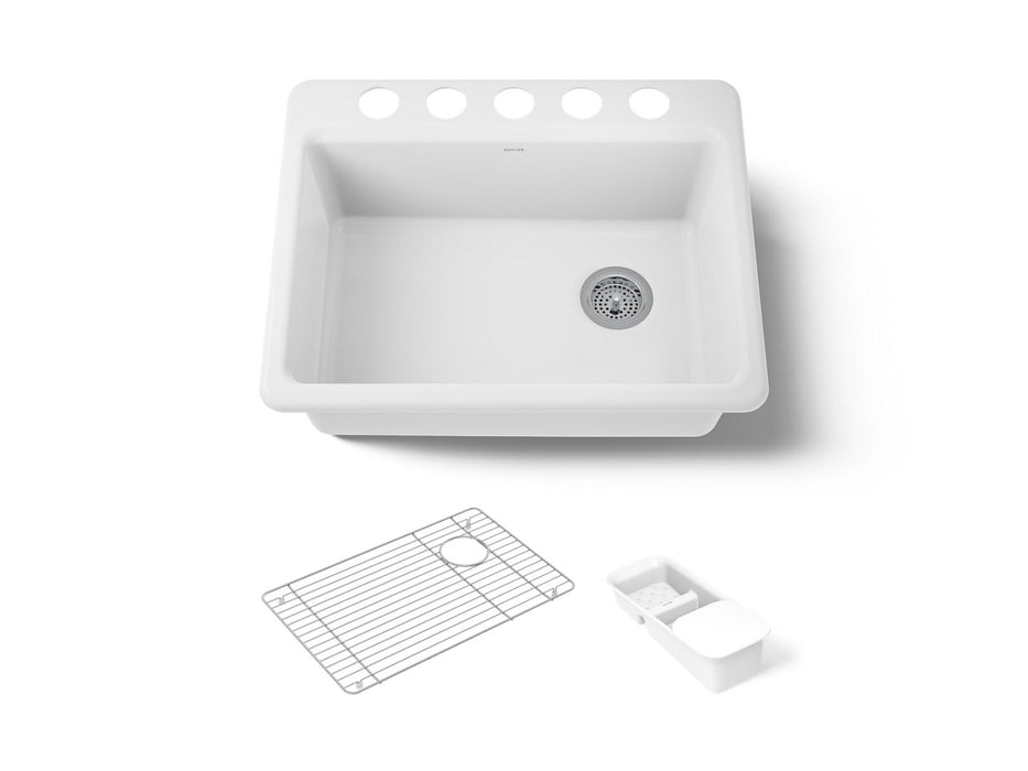 Kohler Riverby 27" undermount single-bowl workstation kitchen sink