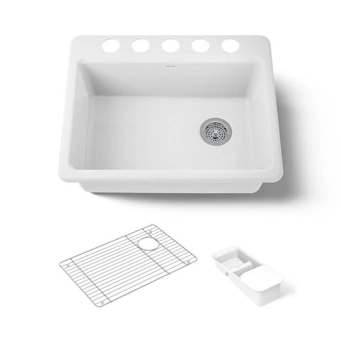 Kohler Riverby 27" undermount single-bowl workstation kitchen sink