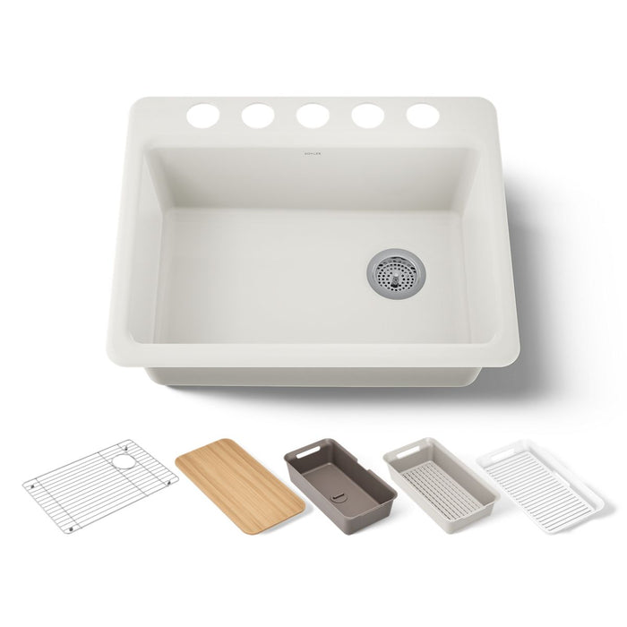 KOHLER K-8668-5UPC Riverby 27" undermount single-bowl workstation kitchen sink