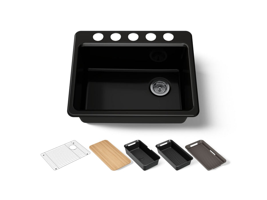 Kohler Riverby 27" undermount single-bowl workstation kitchen sink