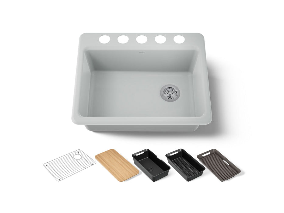 Kohler Riverby 27" undermount single-bowl workstation kitchen sink