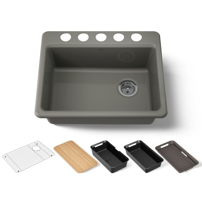Kohler Riverby 27" undermount single-bowl workstation kitchen sink