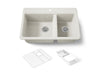 Kohler Riverby 33" top-mount double-bowl workstation kitchen sink