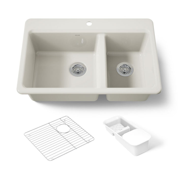 Kohler Riverby 33" top-mount double-bowl workstation kitchen sink