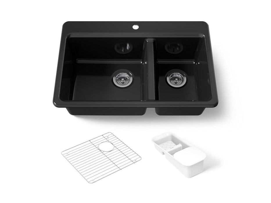 Kohler Riverby 33" top-mount double-bowl workstation kitchen sink