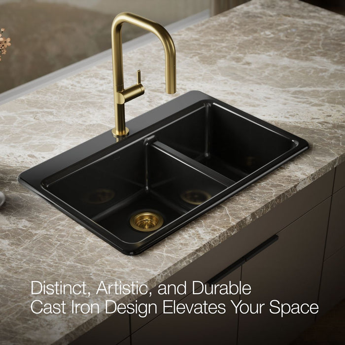 Kohler Riverby 33" top-mount double-bowl workstation kitchen sink