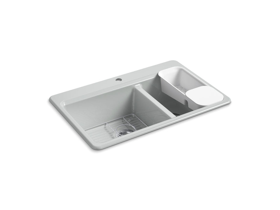 Kohler Riverby 33" top-mount double-bowl workstation kitchen sink