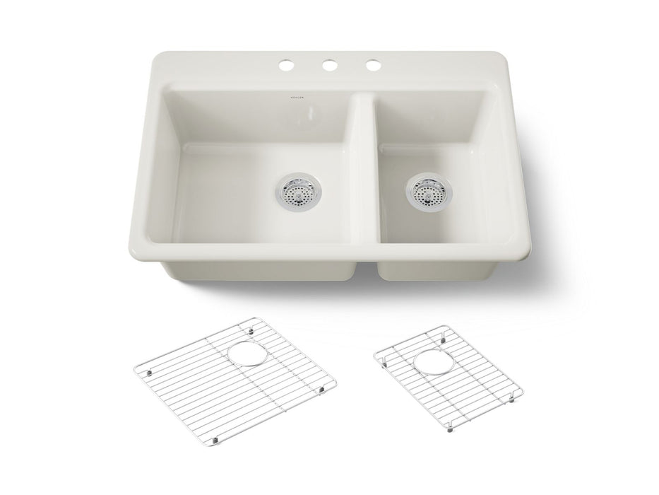 KOHLER K-8669-3A1 Riverby 33" top-mount double-bowl kitchen sink