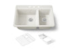 Kohler Riverby 33" top-mount double-bowl workstation kitchen sink